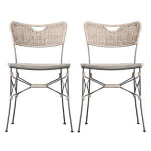 Ticknall Outdoor Natural Wooden Dining Chairs In Pair