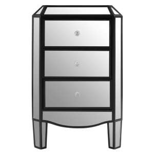 Kentaurus Mirrored Chest In Silver With 3 Drawers    