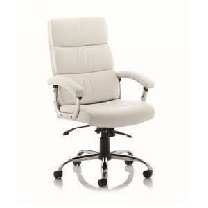 Tillie Bonded Leather Executive Chair In White With Chrome Base