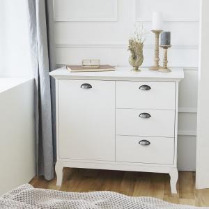 Tilton Wooden Compact Sideboard In White With 3 Drawers