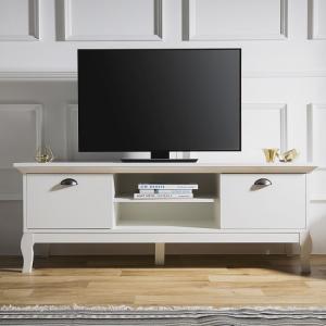 Tilton Wooden TV Stand In White With 2 Doors