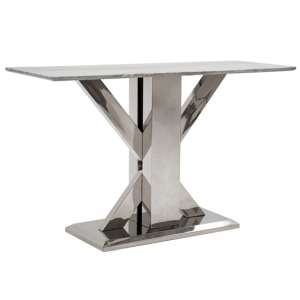 Tinley Marble Console Table In Milan Grey