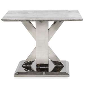 Tinley Square Marble Lamp Table In Milan Grey
