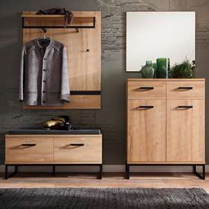 Toledo Wooden Hallway Furniture Set 1 In Grandson Oak