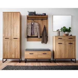 Toledo Wooden Hallway Furniture Set In Grandson Oak
