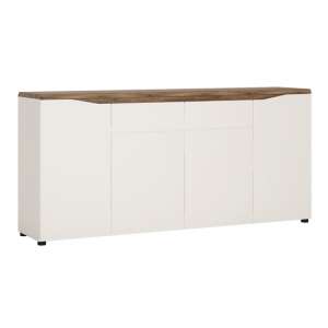 Toltec Wooden Sideboard In Oak And White High Gloss With 4 Doors
