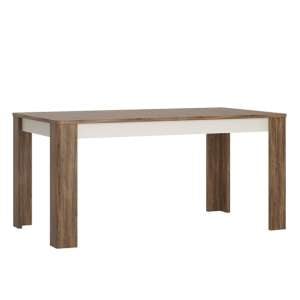 Toltec Wooden Extending Dining Table In Oak And White Gloss