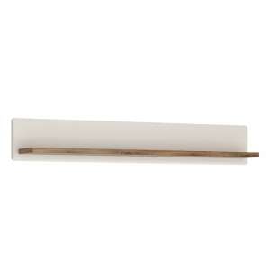 Toltec Wooden Wall Shelf In Oak And White High Gloss