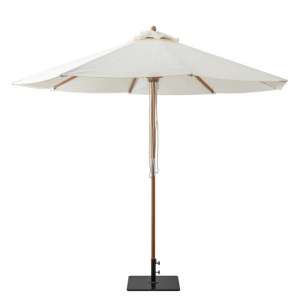 Tooled Outdoor White Polyester Fabric Parasol In Natural