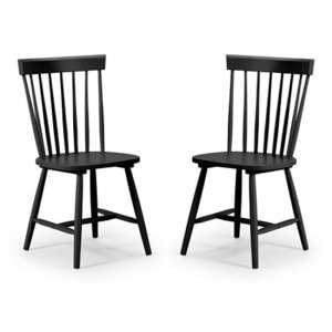 Takiko Black Lacquer Dining Chairs In Pair