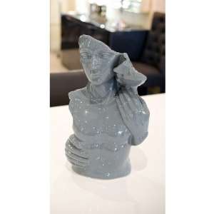 Lovers Torso Sculpture In Grey Ceramic