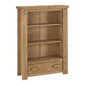 Torsal Wooden 1 Drawer Bookcase In Waxed Pine