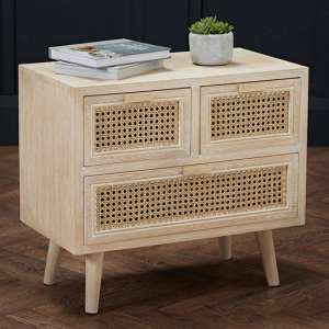 Taynuilt Wooden Chest Of 3 Drawers In Light Washed Oak