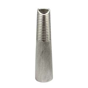 Trace Ceramic Small Triangle Decorative Vase In Silver