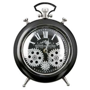 Transmission Glass Wall Clock With Black And Silver Metal Frame