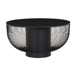 Ruchbah Black Glass Top Coffee Table With Metal Base   