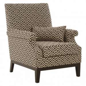 Trento Upholstered Fabric Armchair In Beige And Black
