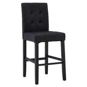 Trento Upholstered Faux Leather Bar Chair In Black