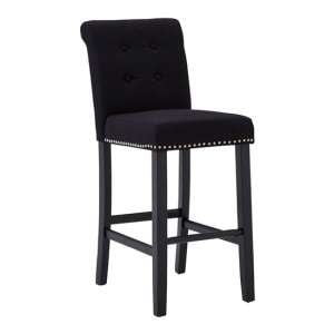 Trento Upholstered Lined Fabric Bar Chair In Black