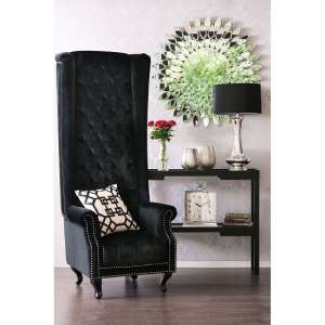 Trento Tall Upholstered Velvet Porter Chair In Black