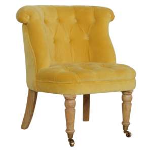 Trenton Velvet Upholstered Accent Chair In Mustard