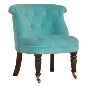 Trenton Velvet Upholstered Accent Chair In Turquoise