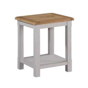 Trevino Wooden End Table In Antique Grey Painted