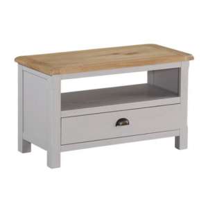 Trevino Wooden TV Stand In Antique Grey Painted