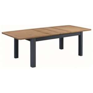 Trevino Large Extending Dining Table In Midnight Blue And Oak