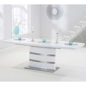 Triangulum Extending High Gloss Dining Table In White