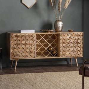 Tribute Contemporary Sideboard In Burnt Wax With 2 Doors