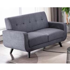 Trinidad Fabric 2 Seater Sofa In Dark Grey