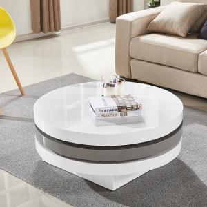 High Gloss Coffee Tables Uk Furniture In Fashion Triplo Rotating Coffee Table In White And Grey High Gloss