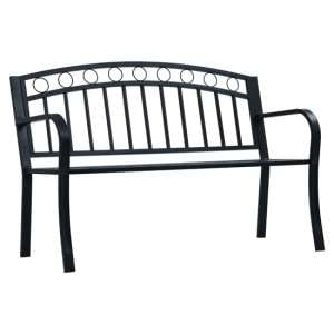 Trisha Steel Garden Seating Bench In Black
