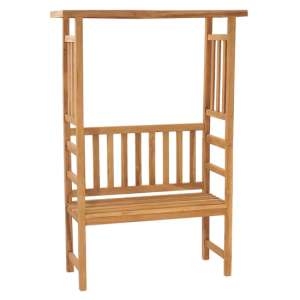 Trisha Wooden Garden Seating Bench With Pergola In Natural