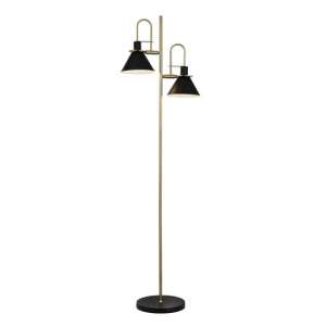 Trombone 2 Floor Lamp In Black And Brass