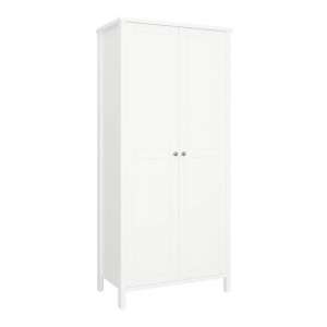 Tromso Wooden Wardrobe In White With 2 Doors