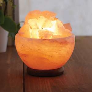 Trox Bowl Design Salt Table Lamp In Orange