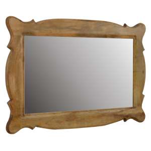 Tufa Hand Carved Wall Bedroom Mirror In Oak Ish Oblong Frame