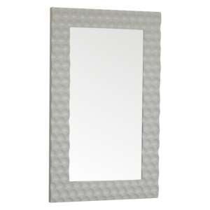 Tufa Honeycomb Carved Wall Bedroom Mirror In White Wooden Frame