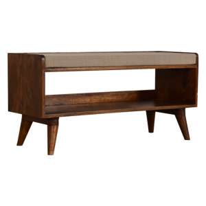 Tufa Wooden Shoes Storage Bench In Chestnut With Seat Pad