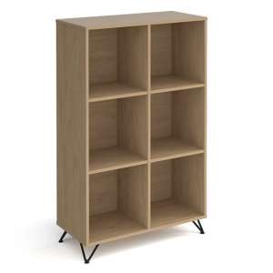 Tufnell High Wooden Shelving Unit In Kendal Oak And 6 Shelves