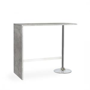 Tuscon Bar Table In Concrete Effect With Chrome Legs