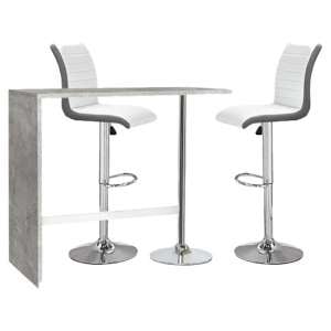 Tuscon Concrete Effect Bar Table 2 Ritz White And Grey Bar Stool