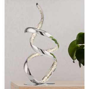 Twirls LED Table Lamp In Chrome With Clear Crystal Decoration