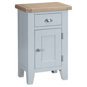 Tyler Wooden 1 Door And 1 Drawer Side Table In Grey