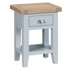 Tyler Wooden 1 Drawer Side Table In Grey