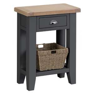 Tyler Wooden 1 Drawer Telephone Table In Charcoal