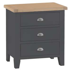 Tyler Wooden Chest Of 3 Drawers In Charcoal
