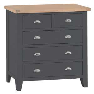 Tyler Wooden Chest Of 5 Drawers In Charcoal